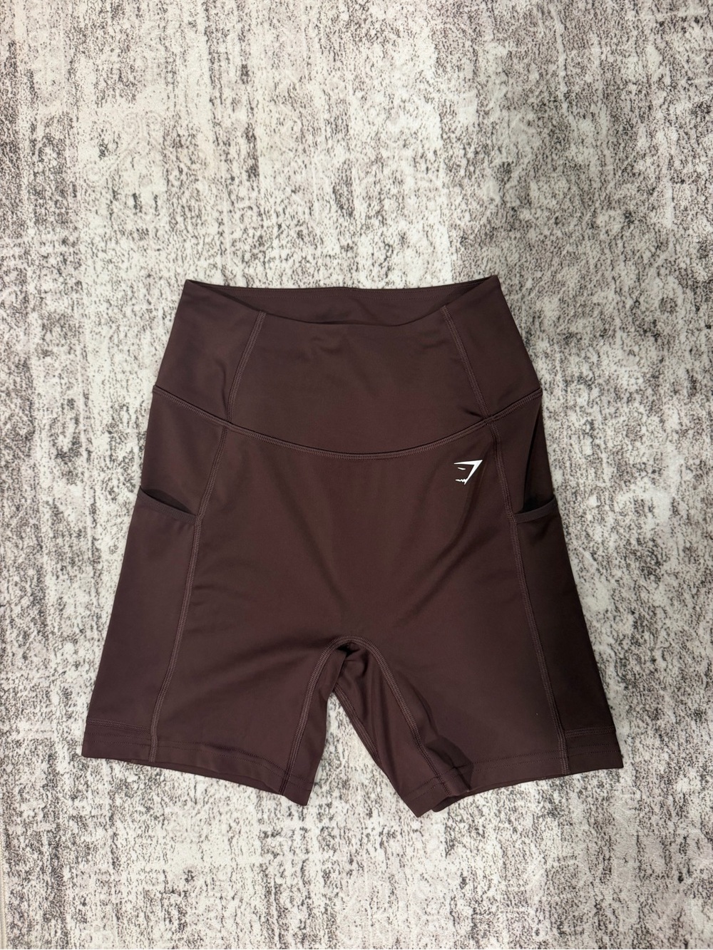 Gymshark High-Waist Pocket Bike Shorts - Brown